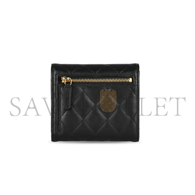 CHANEL LEATHER TRIFOLD WALLET (11.5*10.5*3cm)